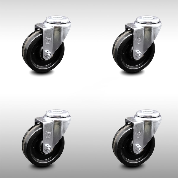 Service Caster 4 Inch SS Phenolic Wheel Swivel Bolt Hole Caster Set SCC-SSBH20S414-PHS-4 - main